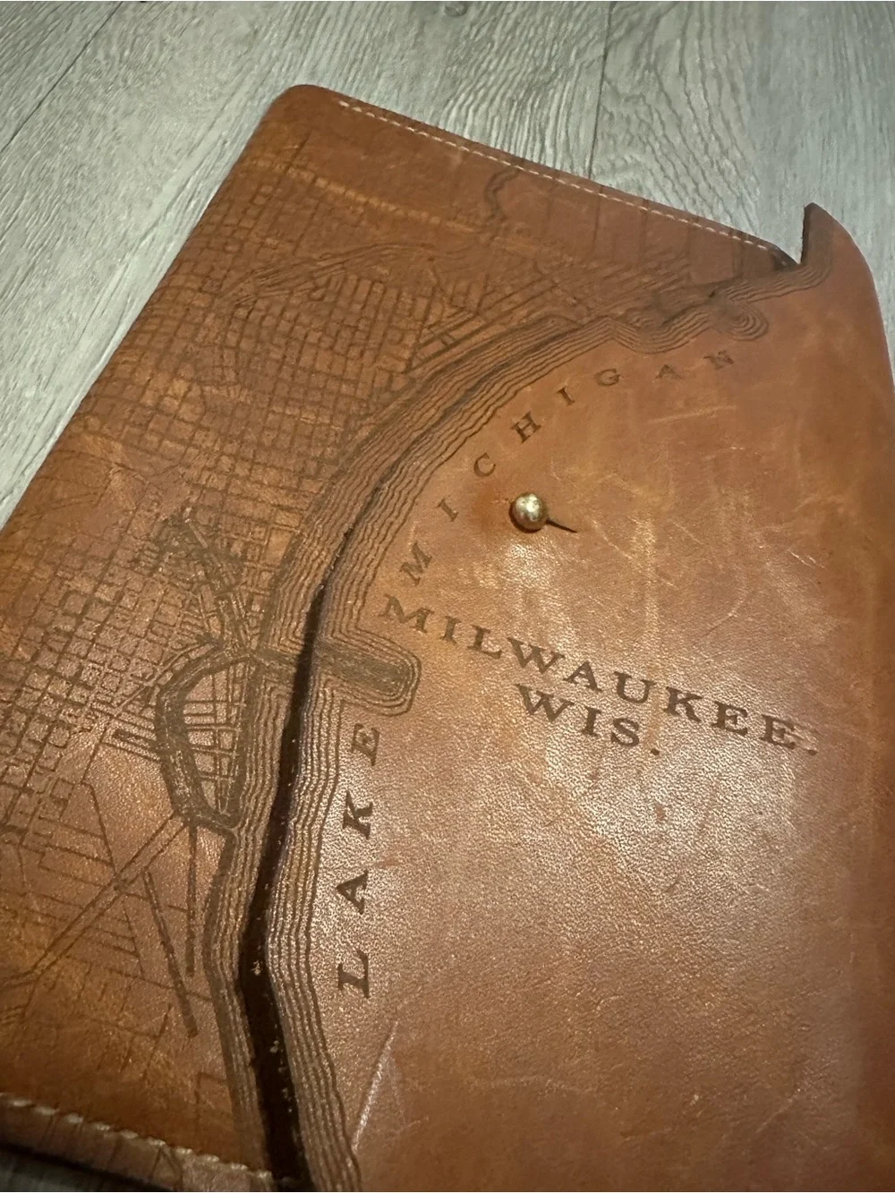 Tactile Craftworks Leather Milwaukee Map Journal Lined Moleskin Notebook